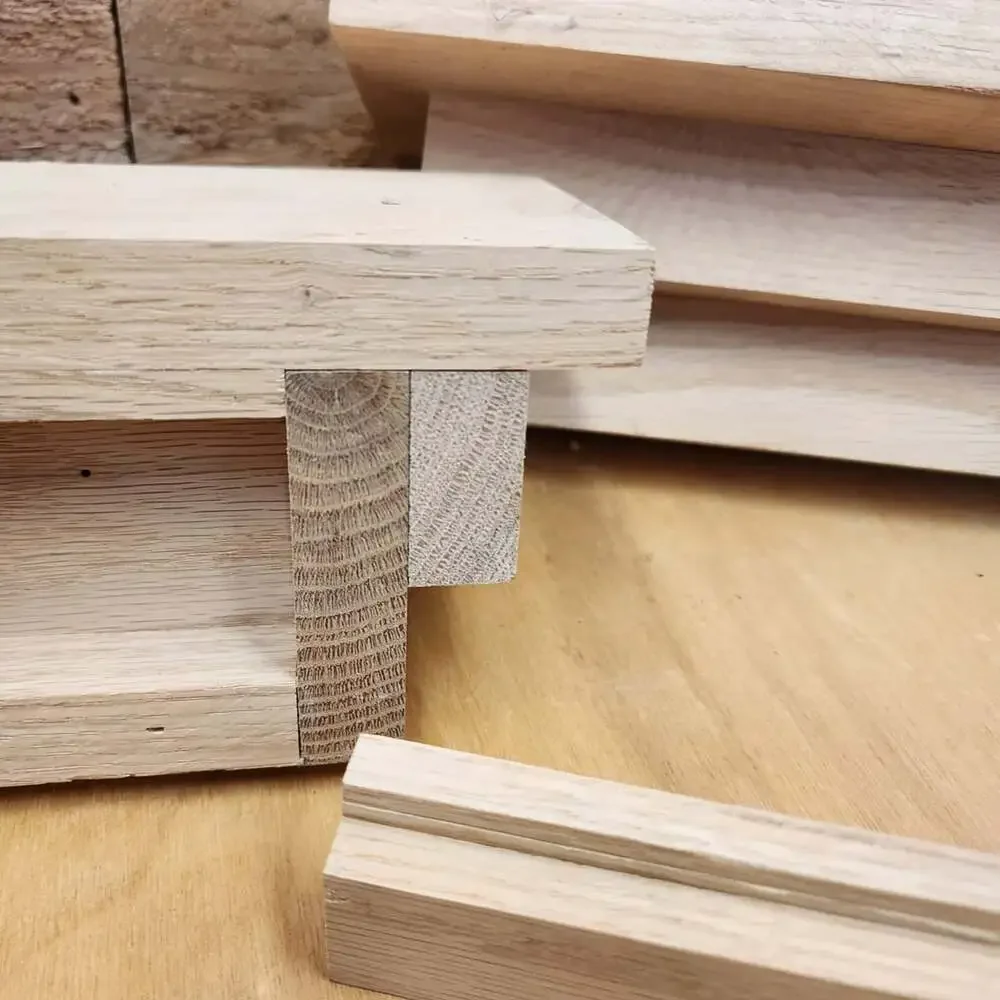 Custom Wooden Unfinished Pair of Shelves with French Cleat